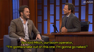 late night with seth meyers,nudity,special delivery,television,celebs,comedy,parks and recreation,amy poehler,parks and rec,late night,chris pratt,seth meyers,penis,lnsm,male nudity