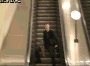 fail,fall,ouch,transportation,escalator