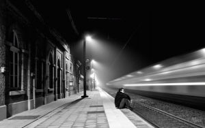 train,black and white,photography