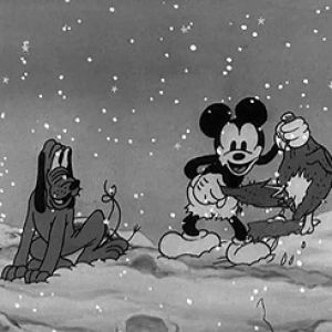 mickey mouse,pluto,black and white,disney,christmas,vintage disney,mickeys good deed