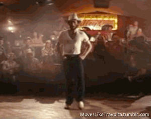 cowboy,urban cowboy,line dance,happy dance,john travolta,beard,moves like travolta