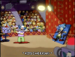 season 3,episode 6,krusty the clown,audience,cheering,sideshow mel,3x06,crusty the clown,children show