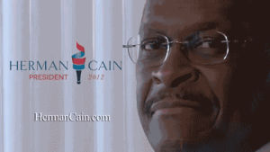 herman cain,reaction,smile,commercial,slow
