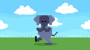 pixel,elephant,walkcycle,animation,cartoon,nintendo,pixel art,video game,game boy,8 bit