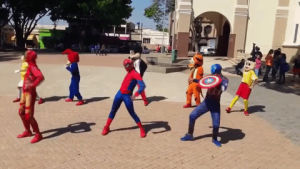 spider man,iron man,dancing,rihanna,captain america