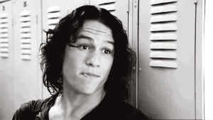 heath ledger,10 things i hate about you,black and white,smile