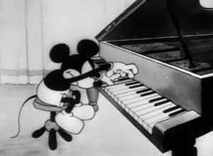 film,mickey mouse,black and white,music,movie,animation,disney,cute,cartoon,angry,sweet,song,playing,play,mouse,piano