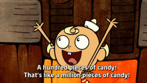 cartoon network,million,cartoon,excited,smiling,candy,screaming,hundred