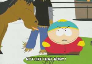 eric cartman,mad,horse,hit