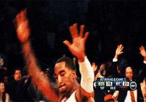 nba,celebration,playoffs,knicks,new york knicks,jr smith,3 pointer