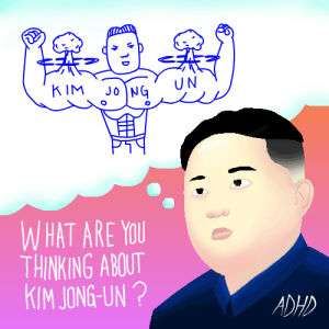 kim jong un,north korea,animation,artists on tumblr,lol,foxadhd,news,cartoons,jeremy sengly,animation domination high def,thinking
