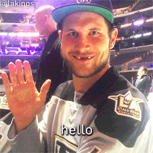 sup,waving,hi there,hey there,kyle clifford,smile,wave,hey,la kings,los angeles kings,smiley face,smile and wave,kyle clifford hello,kyle says hello,kyle clifford hi