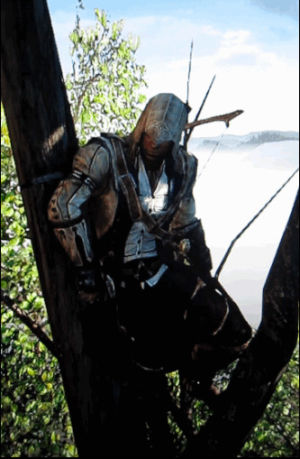 assassins creed,connor kenway,gaming,video games,tree,relaxing,assassin,connor,resting