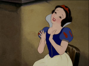 excited,snow white,clapping,snow white and the seven dwarfs,reaction,disney,happy