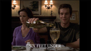 six feet under,six feet under hbo,hbo,drinking,wine,pour,pouring,peter krause,15th anniversary,fisher family,nate fisher,rachel griffiths,brenda chenowith