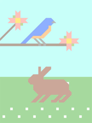 bluebird,nature,rabbit