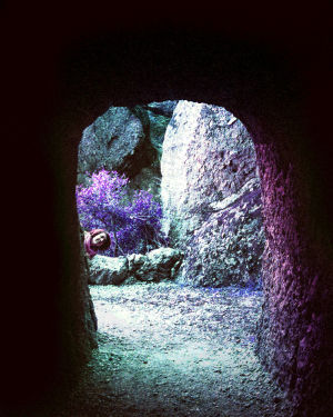 cave,analog,film,purple,wigglegram,nimslo,35mm,pinnacles,christine,lomochrome