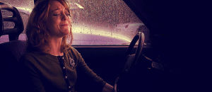 emma pillsbury,jayma mays,all by myself,movies,movie,funny,glee,car,yes,crying,sitting in car,crying and singing