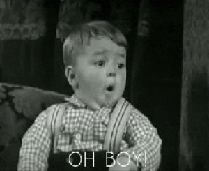 excited,awesome,boy,exciting,kids,the little rascals,spanky,kid,oh boy,black and white
