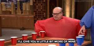 danny devito,lol,comedy,celebs,running,drinking,chasing,flip cup,alice madness returns