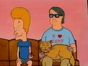 beavis and butthead,vhs,beavis,animation,90s,mtv,1990s,cats,oc,mike judge,i love cats,cat people,poopy,waiting room