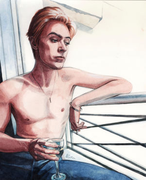 illustration,david bowie,1976,thin white duke,andrew kent