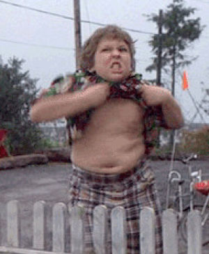 chunk,truffle shuffle,hilarious,the goonies,best friends,hey you guys,love,funny,classic,favorite,1980s movie,never say die