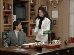 fran drescher,mr sheffield,the nanny,fran fine,tv,love,television,fashion,90s,couple,tv show,outfit,sitcom,90s tv,ootd,relationship goals,90s fashion,maxwell sheffield,charles shaughnessy,thefinenanny