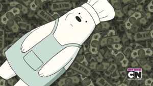 money,we bare bears,ice bear,toon,animation,cartoon,wbb