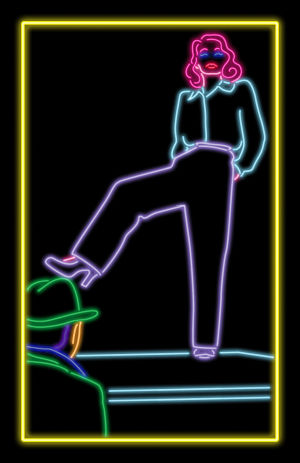 neon,art,fashion,design,illustration,artists on tumblr,noir,pulp,femme fatale,not sorry,neon art,pulp art,man crush monday,dangerous women,neon artist,love advice,kate hush,kate hush neon,relationship tips