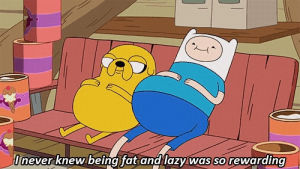 adventure time,fat,lazy,jake the dog,finn the human