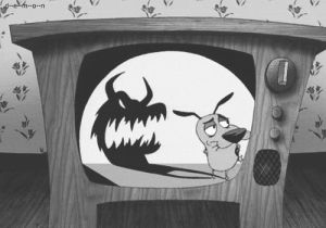 courage the cowardly dog,intro,black and white,bw,courage,b and w