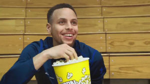 interested,steph curry,popcorn,excited,this is gonna be good
