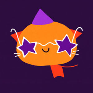 orange,cat,cute,animals,artists on tumblr,animal,stars,emoji,sunglasses,purple,cindy suen