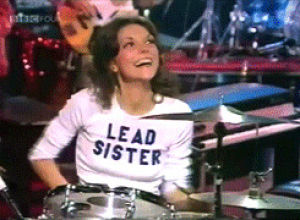 60s,70s,80s,the caenters,karen caenter,you cant really tell by this set but she was the smiliest drummer ever