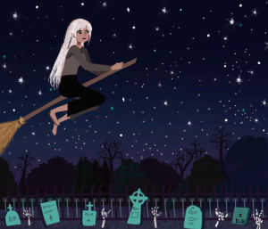 animation,halloween,skeleton,witch,skeletons,graveyard,tombstone