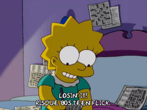 lisa simpson,episode 6,excited,yeah,season 20,writing,pen,lose,20x06,doesnt anyone love me