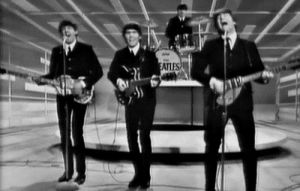60s,the beatles,paul mccartney,black and white,john lennon,george harrison,ringo starr