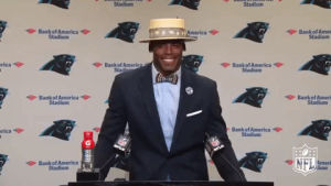 carolina panthers,football,nfl,bloopers,cam,outfit,cam newton,newton,press conference,fashion police
