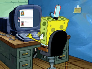 spongebob squarepants,computer,working from home,adderall,tumblr