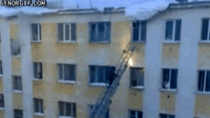 fireman,snow,russia,down,ladder,chunk