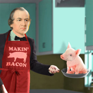 bacon,pig,all of presidents,chris timmons,animation,food,adorable,cooking,eat,breakfast,dinner,lunch,frying,oink,damon salvatore trust you dont make,nina dobrev s,damon eye