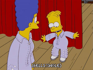 homer simpson,happy,dancing,bart simpson,season 17,episode 5,stage,interested,17x05