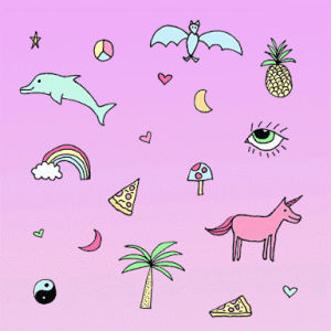 pink,unicorn,rainbow,pizza