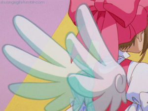 anime,kawaii,pink,wings,sakura