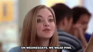 on wednesdays we wear pink,mean girls,humpday,karen smith,hump day,amanda seyfried,mean girls movie,wednesdays