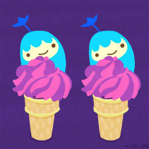 cindy suen,purple,artists on tumblr,food,pink,sweet,photoshop,hungry,candy,eat,dessert,ice cream,frame by frame,cone,candies,neonmob,would you like some ice cream