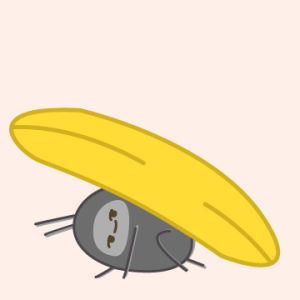 bug,banana,dancing,fruit,dance,anime,cute,character,cockroach,vegetable,illust