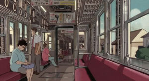 anime,train,scenery