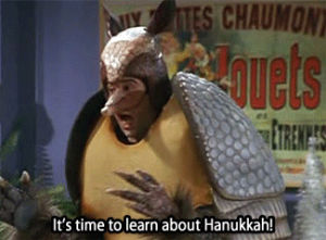 hanukkah,holiday armadillo,friends,ross,david schwimmer,friends tv,ross gellar,its time to learn about hanukkah
